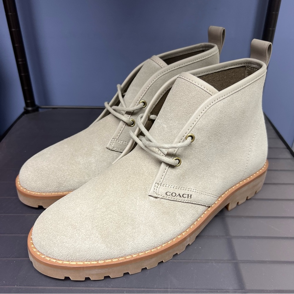 Coach Suede Ankle Boots - Light Gray M8.5/W10